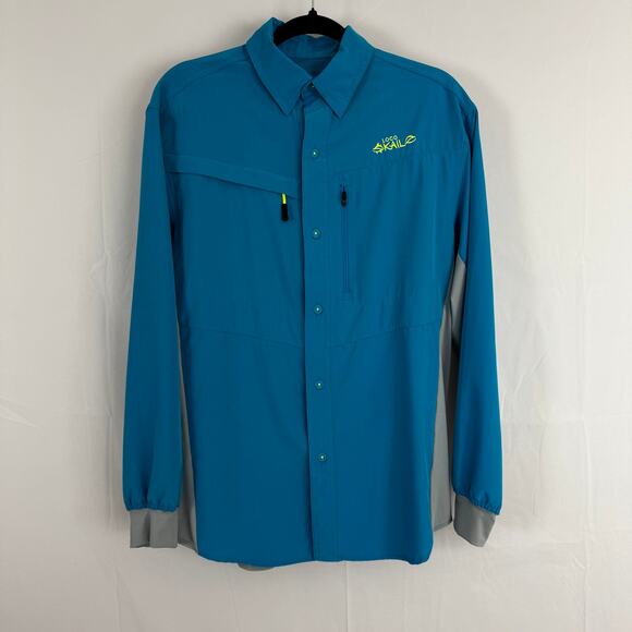 Loco Skail Fishing Shirt S Turquoise Long Sleeve Performance Outdoor Lightweight - Picture 1 of 5
